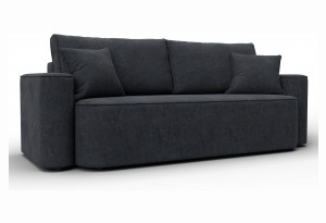 Диван прямой Лига-118 НПБ LAIM 26 темно-серый (Велюр)