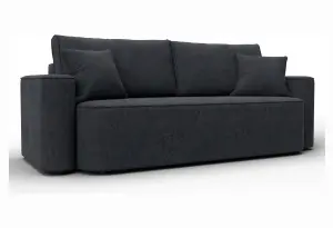 Диван прямой Лига-118 НПБ LAIM 26 темно-серый (Велюр)