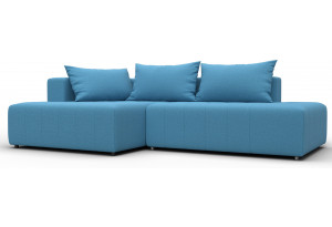 Диван угловой Лига-103 НПБ угол левый Амур 10 голубой (Рогожка)