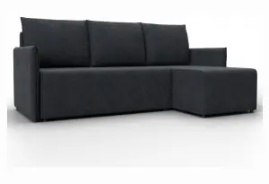 Диван угловой Лига-124 угол универсальный LAIM 26 темно-серый (Велюр)