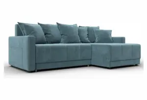 Диван угловой Лига-125 угол универсальный SEVEN 113 бирюзовый (Велюр)