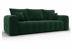 Диван прямой Лига-110 НПБ SEVEN 626 зеленый (Велюр)
