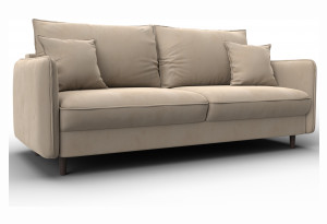 Диван прямой Лига-064 НПБ SEVEN 729 бежевый (Велюр)