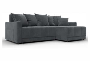 Диван угловой Лига-125 угол универсальный LAIM 23 светло-серый (Велюр)