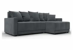 Диван угловой Лига-125 угол универсальный LAIM 23 светло-серый (Велюр)