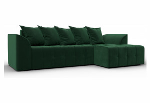 Диван угловой Лига-113 угол правый SEVEN 626 зеленый (Велюр)