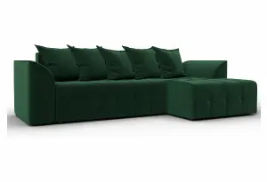 Диван угловой Лига-113 угол правый SEVEN 626 зеленый (Велюр)