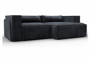 Диван угловой Лига-061 угол правый TOWER 11 темно-серый (Велюр)