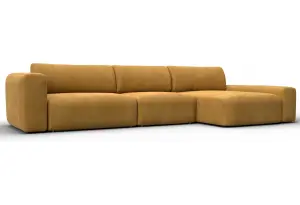 Диван угловой Лига-066 НПБ Лонг угол правый BRUT 10 желтый (Велюр)