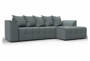 Диван угловой Лига-113 угол правый Амур 07 серый (Рогожка)