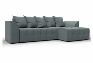 Диван угловой Лига-113 угол правый Амур 07 серый (Рогожка)