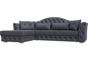 Диван угловой Артис левый угол GRIFON 15 серый (Экокожа)