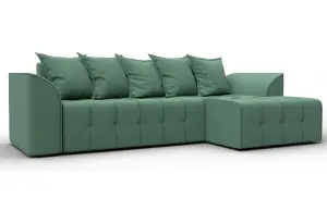 Диван угловой Лига-113 угол правый Амур 11 зеленый (Рогожка)