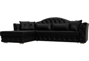 Диван угловой Артис левый угол GRIFON 18 черный (Экокожа)