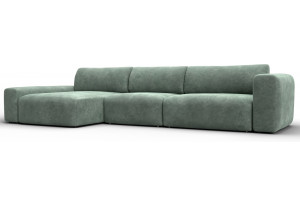 Диван угловой Лига-066 НПБ Лонг угол левый BRUT 08 зеленый (Велюр)