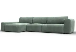 Диван угловой Лига-066 НПБ Лонг угол левый BRUT 08 зеленый (Велюр)
