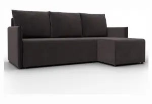 Диван угловой Лига-124 угол универсальный SEVEN 727 коричневый (Велюр)