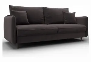 Диван прямой Лига-064 НПБ SEVEN 727 коричневый (Велюр)