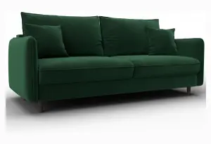 Диван прямой Лига-064 НПБ SEVEN 626 зеленый (Велюр)