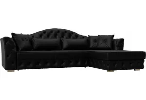 Диван угловой Артис правый угол GRIFON 18 черный (Экокожа)