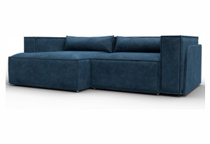 Диван угловой Лига-061 угол левый TOWER 13 синий (Велюр)