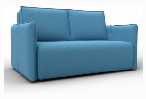 Диван прямой Лига-117 Амур 10 голубой (Рогожка)