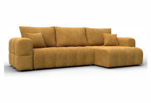 Диван угловой Лига-110 НПБ угол универсальный BRUT 10 желтый (Велюр)