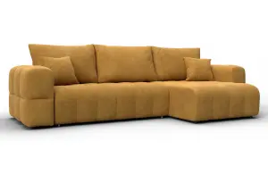 Диван угловой Лига-110 НПБ угол универсальный BRUT 10 желтый (Велюр)