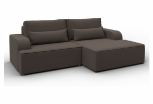 Диван угловой Лига-120 угол правый Амур 05 коричневый (Рогожка)