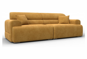 Диван прямой Лига-109 НПБ BRUT 10 желтый (Велюр)