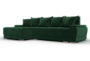 Диван угловой Лига-119 угол левый SEVEN 626 зеленый (Велюр)