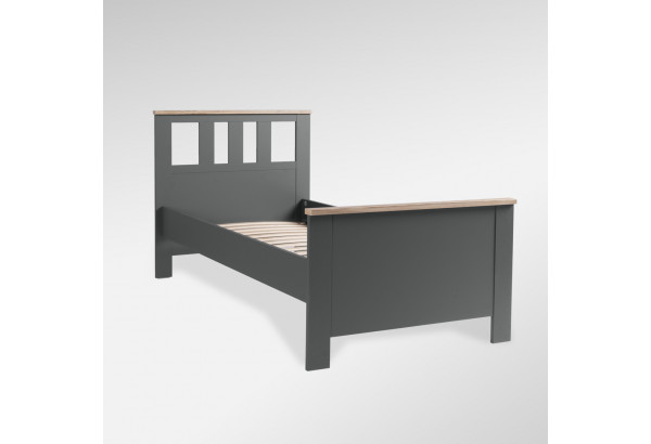 2.08.04.050.15 САГА кровать одинарная 90х200 серая/ясень - главное фото