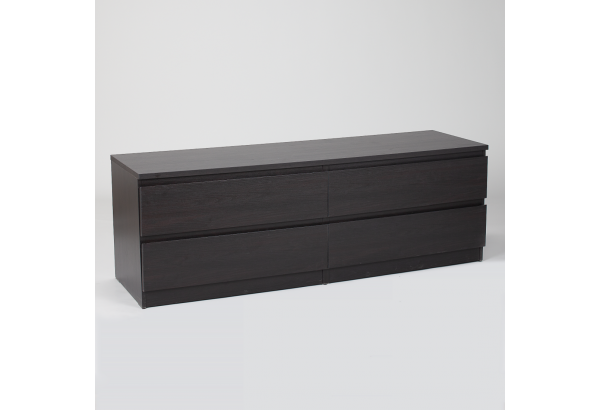 Комод МАЛЬТА низкий с четырьмя выдвижными ящиками, цвет Дуб Венге - главное фото