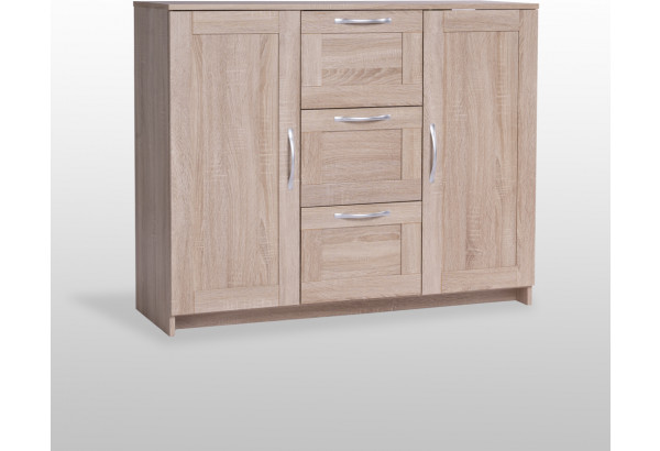 Тумба СИРИУС двухдверная с тремя ящиками, цвет Дуб Сонома - главное фото