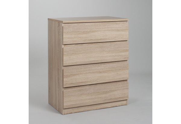 Комод МАЛЬТА высокий с четырьмя выдвижными ящиками, цвет Дуб Сонома - главное фото