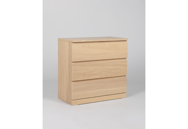 Комод Варма 3 с тремя выдвижными ящиками, цвет дуб белёный - главное фото