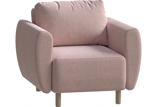 Кресло для отдыха Тулисия светло-розовый, ткань рогожка - главное фото