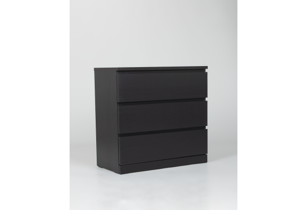 Комод Варма 3 с тремя выдвижными ящиками, цвет ясень черный - главное фото