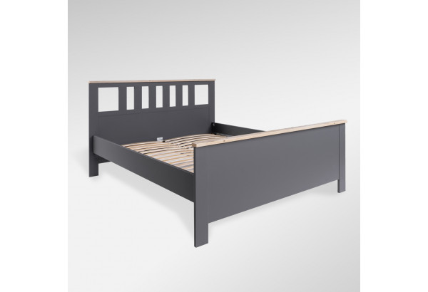 2.08.04.070.15 САГА кровать двойная 160х200 серая/ясень - главное фото