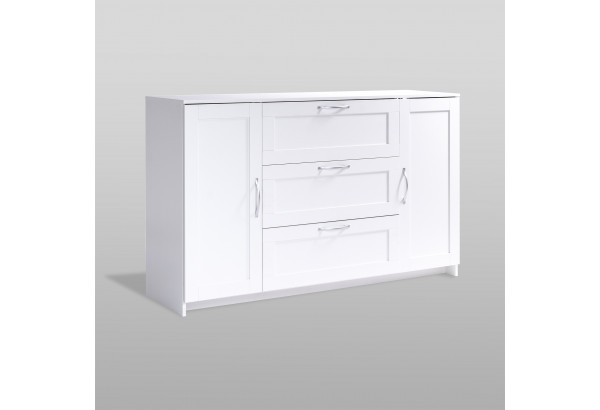 Тумба СИРИУС двухдверная, с тремя выдвижными ящиками, цвет белый - главное фото