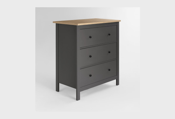2.08.02.020.15 САГА комод 3 ящика серый/ясень - главное фото