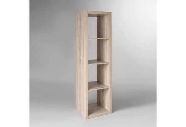 Стеллаж Фора 4 с четырьми открытыми ячейками, тамбурат, цвет дуб беленый - главное фото