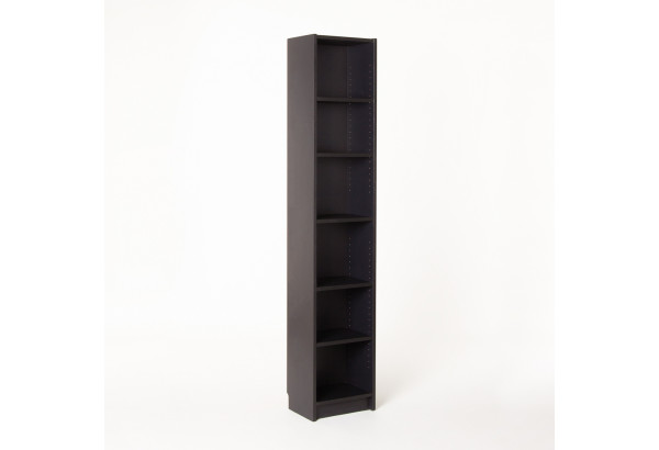 Стеллаж Варма 40, высокий узкий с шестью полками, цвет ясень черный - главное фото