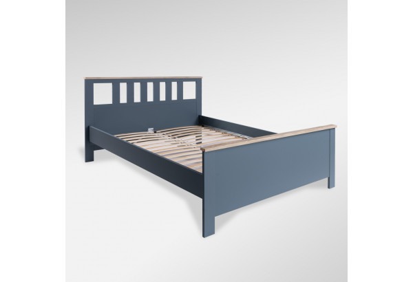 2.08.04.070.16 САГА кровать двойная 160х200 темно-бирюзовая/ясень - главное фото