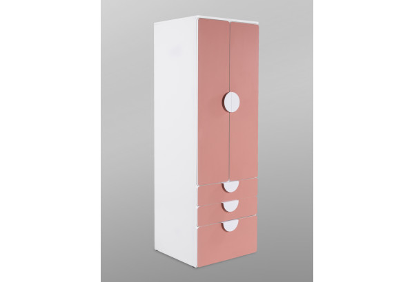 S02603 ПИКСИ шкаф распашной с 2 дверьми, 3 ящиками и полкой 60x57x183, мечтательный пион - главное фото