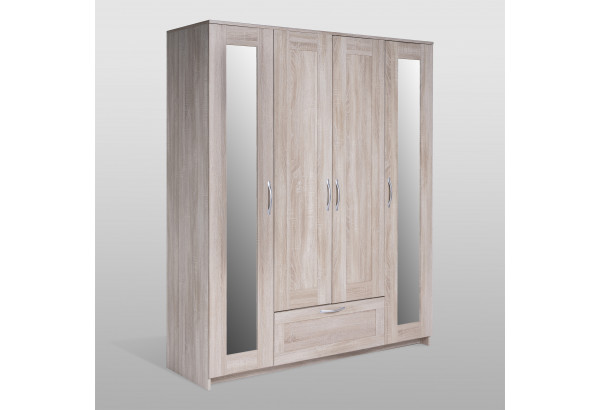 Шкаф комбинированный "Сириус" 4 двери, 1 ящик, 2 зеркала, дуб сонома - главное фото