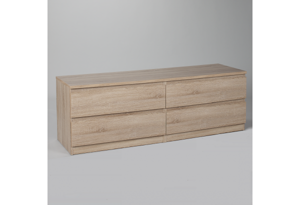 Комод МАЛЬТА низкий с четырьмя выдвижными ящиками, цвет Дуб Сонома - главное фото