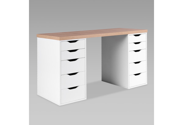 Стол письменный Ингар 2/55 140x75x55, дуб беленый/белый - главное фото