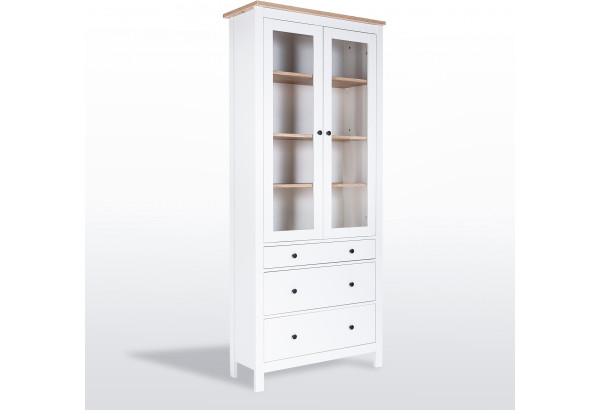 2.08.07.130.14 САГА шкаф с витриной 90 белый/ясень RU - главное фото