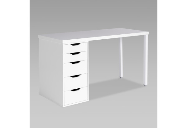 Стол письменный Ингар белый, 140x75, с одной тумбой - главное фото